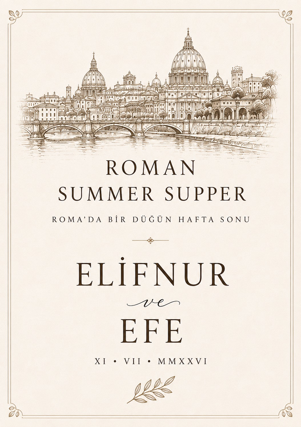 Davetiye ön kapak — Roman Summer Supper